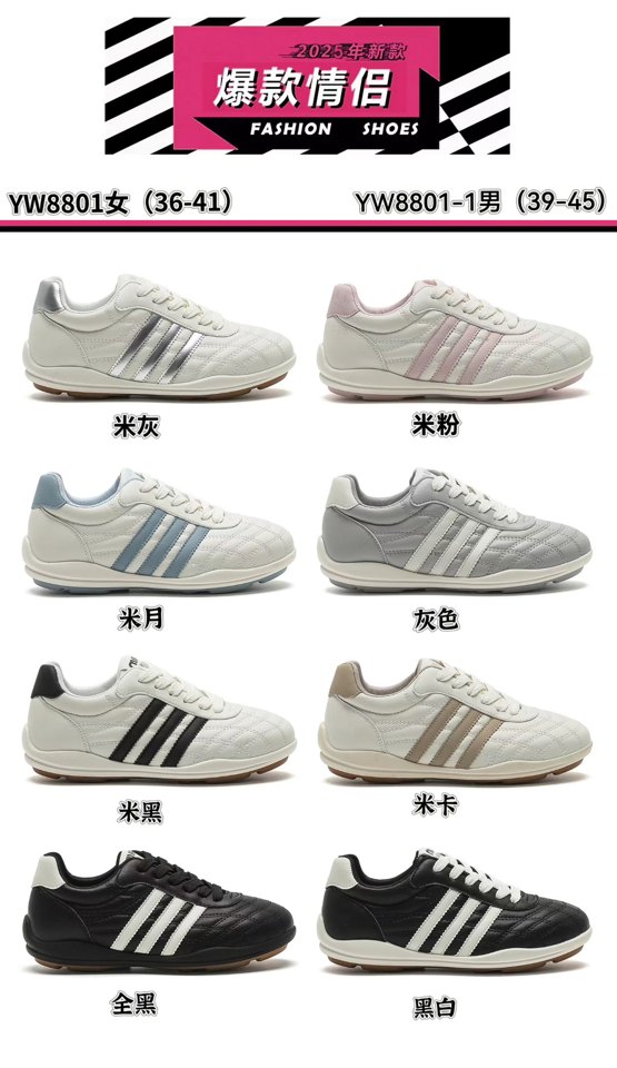 YW8801 Black White General Sneakers